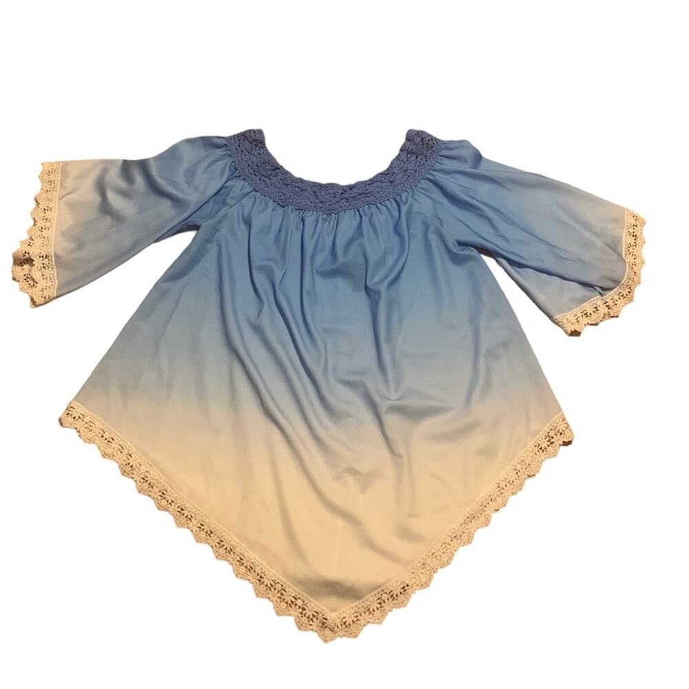 NWT Zanzea Collection Women's Blouse Top Relaxed Feminine Lace Ombre Size XL